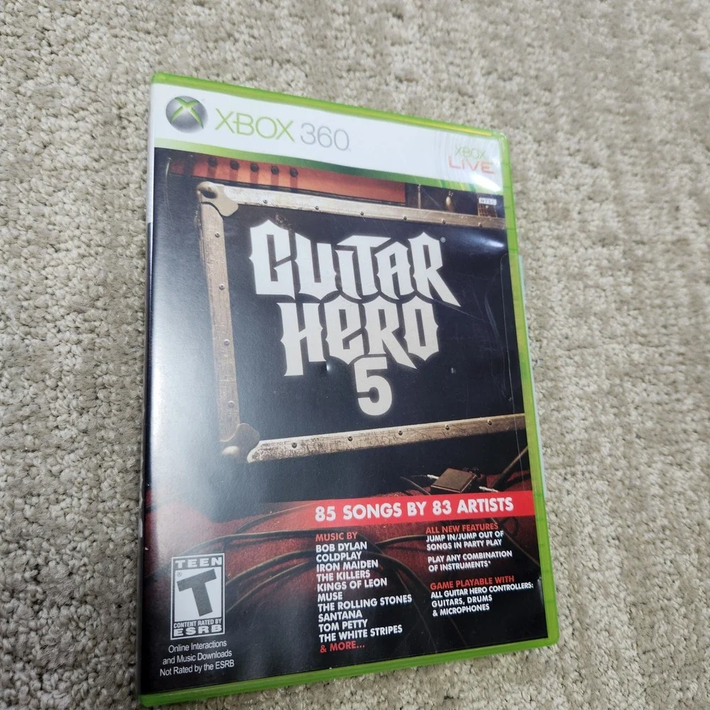 Guitar Hero 5 Microsoft Xbox 360 Game Complete with Manual 2009
